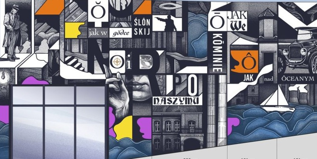 Mural ozdobi ścianę centrum przesiadkowego