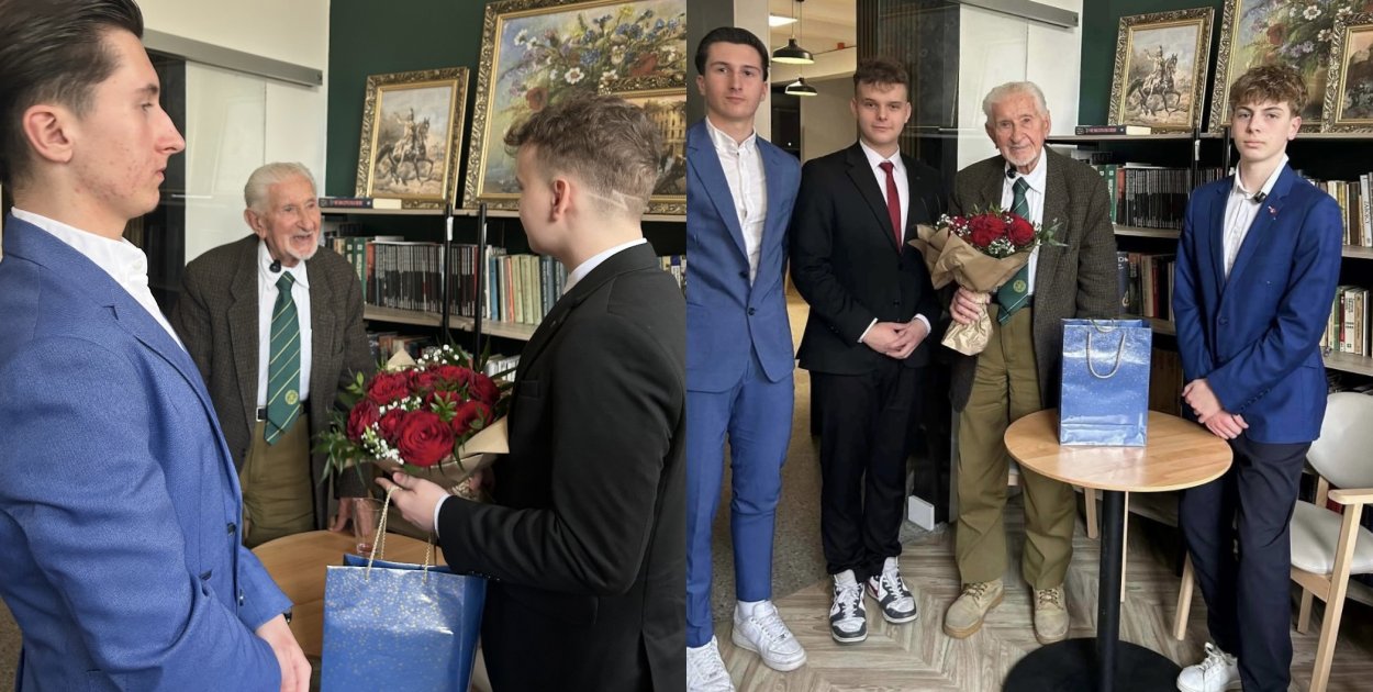 Uczniowie bytomskiego Smolenia spotkali się z żołnierzem Armii Krajowej