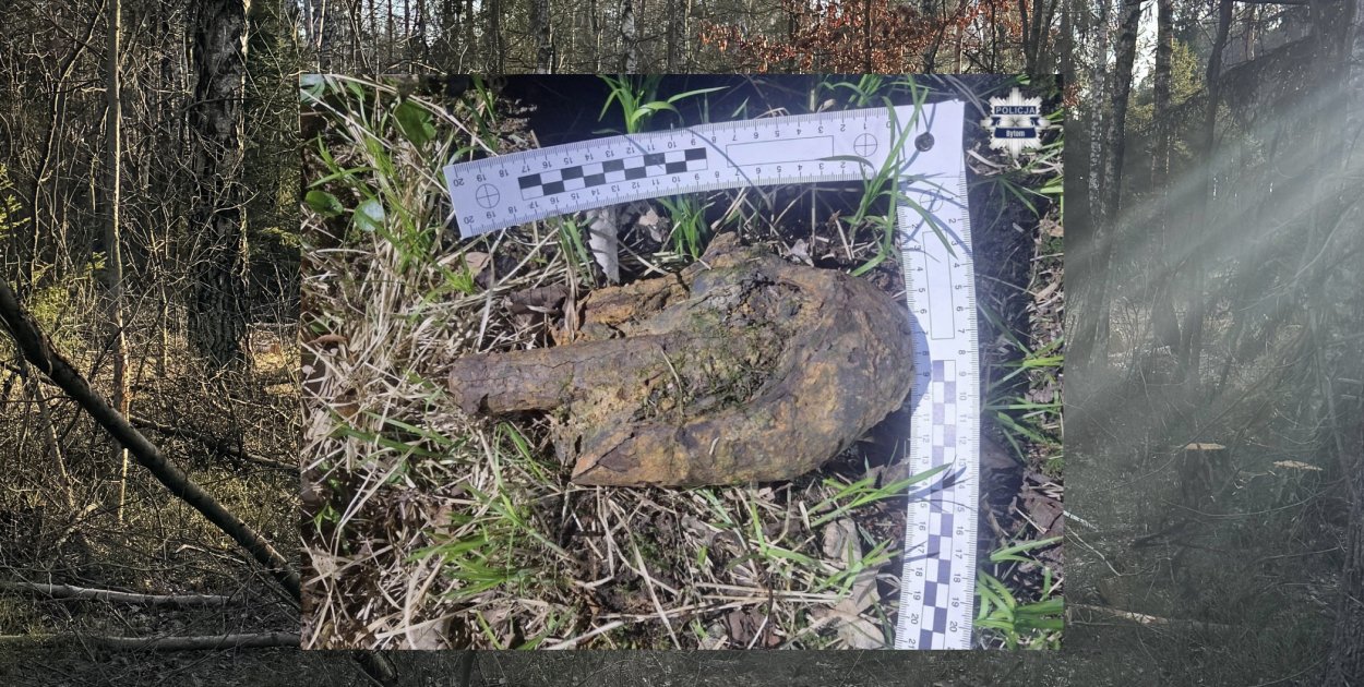 Spacerował po miechowickim lesie. Odnalazł pocisk artyleryjski